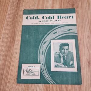 Vintage 1951 Cold Cold Heart Sheet Music Hank Williams Tony Bennett Acuff Rose